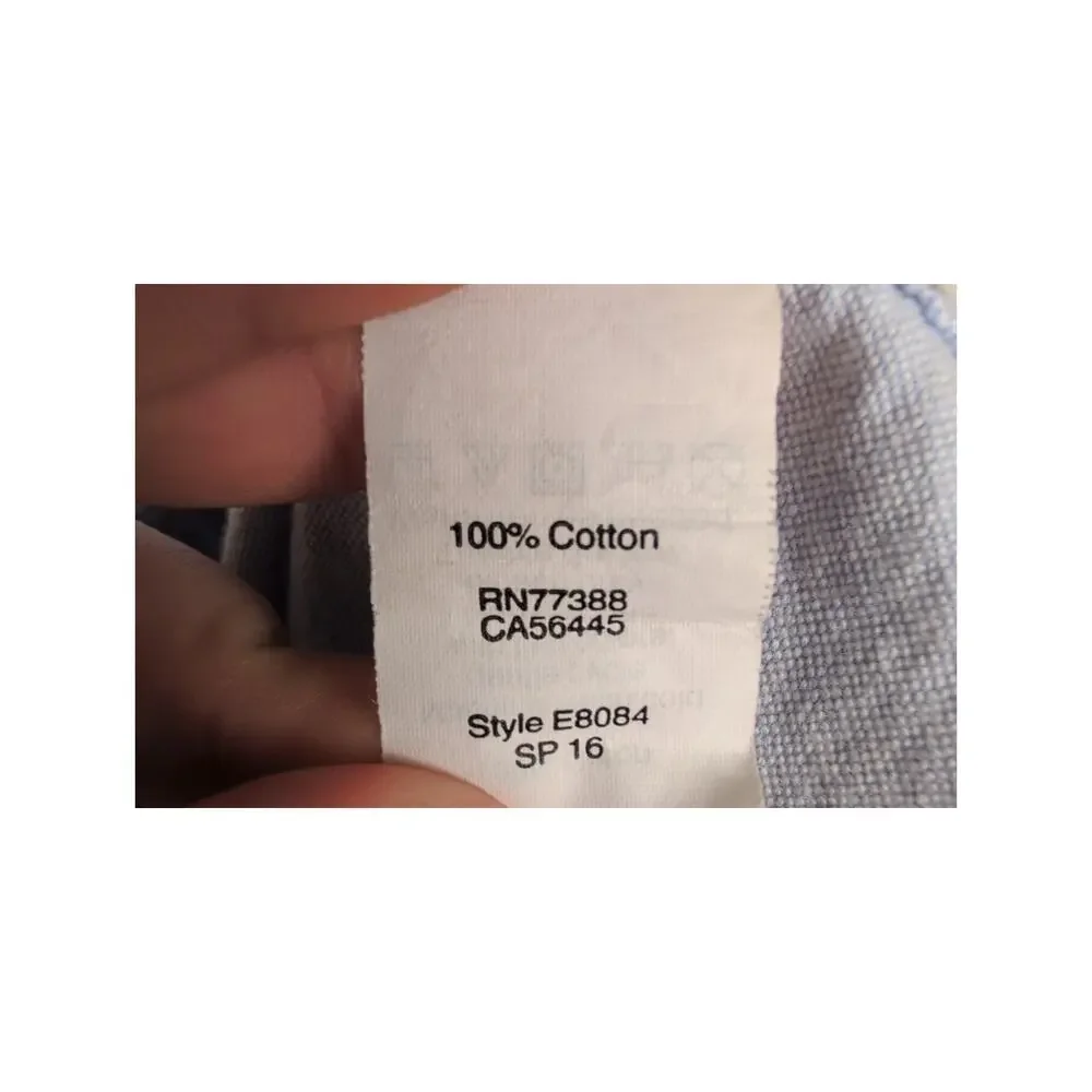 J.Crew Oxford Slim blue anchor print button up shirt Size XL Coastal Preppy
